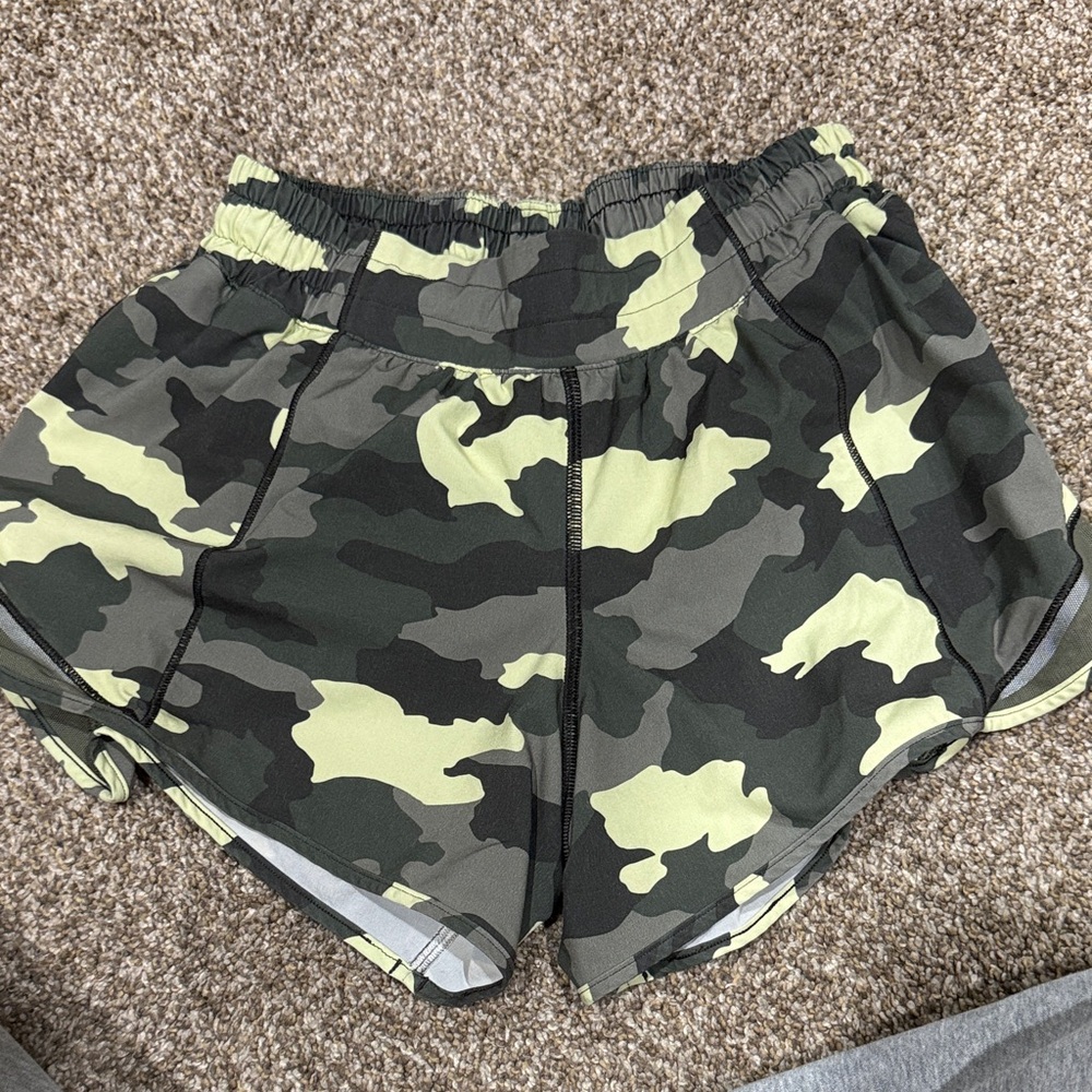 lululemon athletica Camo Athletic Shorts - Green and Black